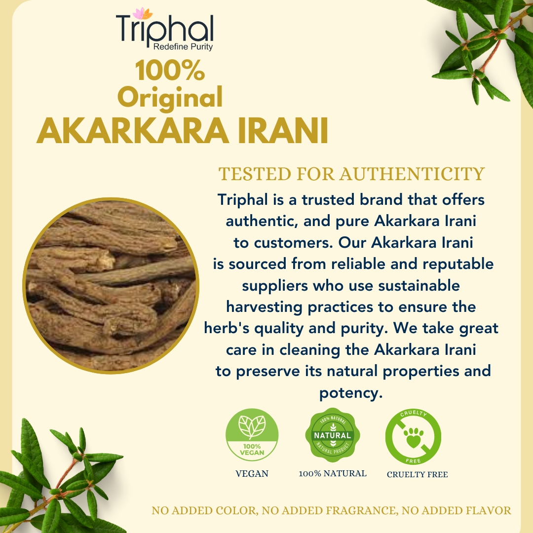 Triphal brand Akarkara Irani - Original Ayurvedic and Unani Herb used for males wellbeing, toothache and indigestion