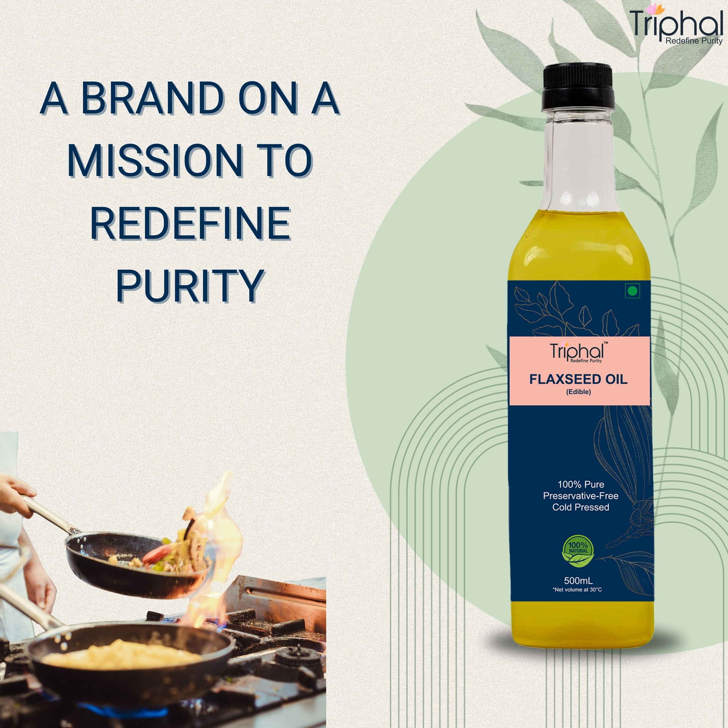 Pure Cold Pressed Flaxseeds / Linseeds Oil | 100% Natural | Edible Alsi Ka Tel