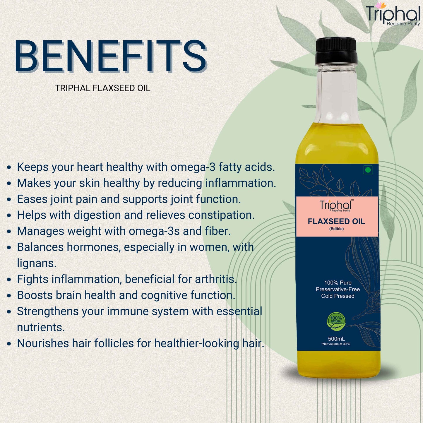 Pure Cold Pressed Flaxseeds / Linseeds Oil | 100% Natural | Edible Alsi Ka Tel