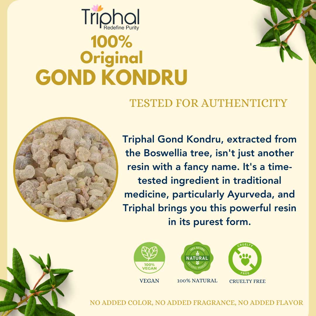 Gond Kondru – Shallaki Gum – Boswellia Serrata Gum | Natural Joint Support Herb | Triphal
