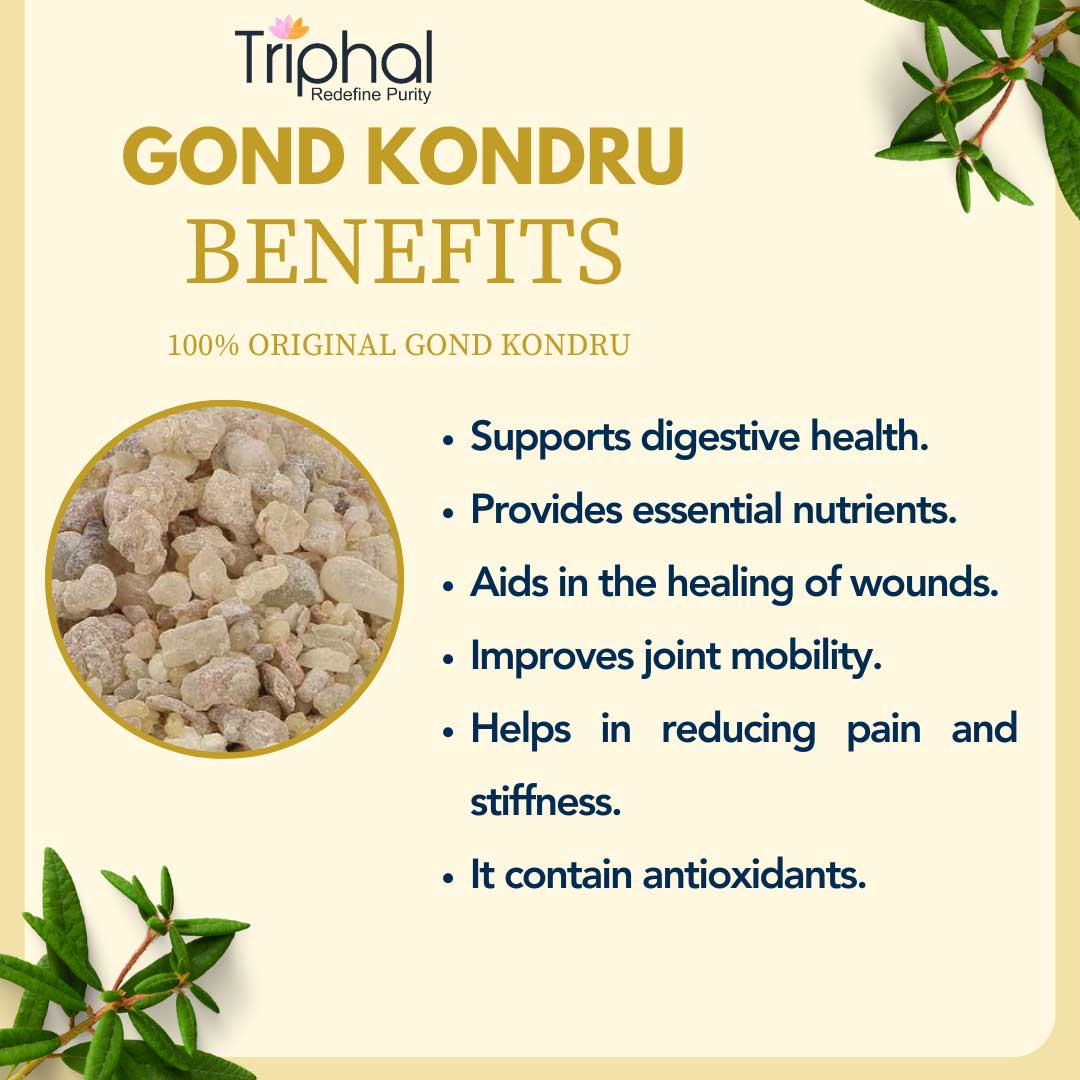 Gond Kondru – Shallaki Gum – Boswellia Serrata Gum | Natural Joint Support Herb | Triphal