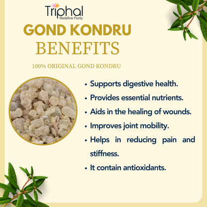 Gond Kondru – Shallaki Gum – Boswellia Serrata Gum | Natural Joint Support Herb | Triphal