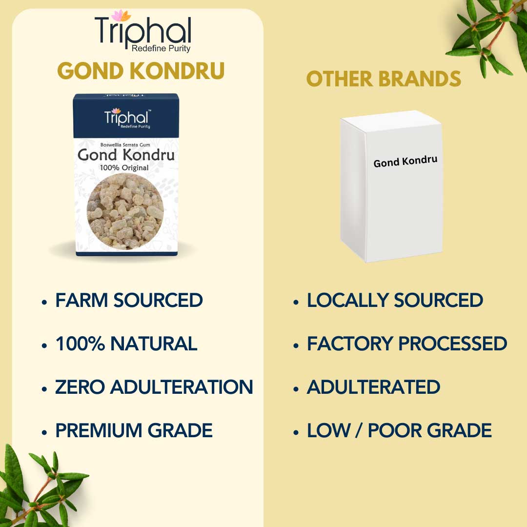 Gond Kondru – Shallaki Gum – Boswellia Serrata Gum | Natural Joint Support Herb | Triphal