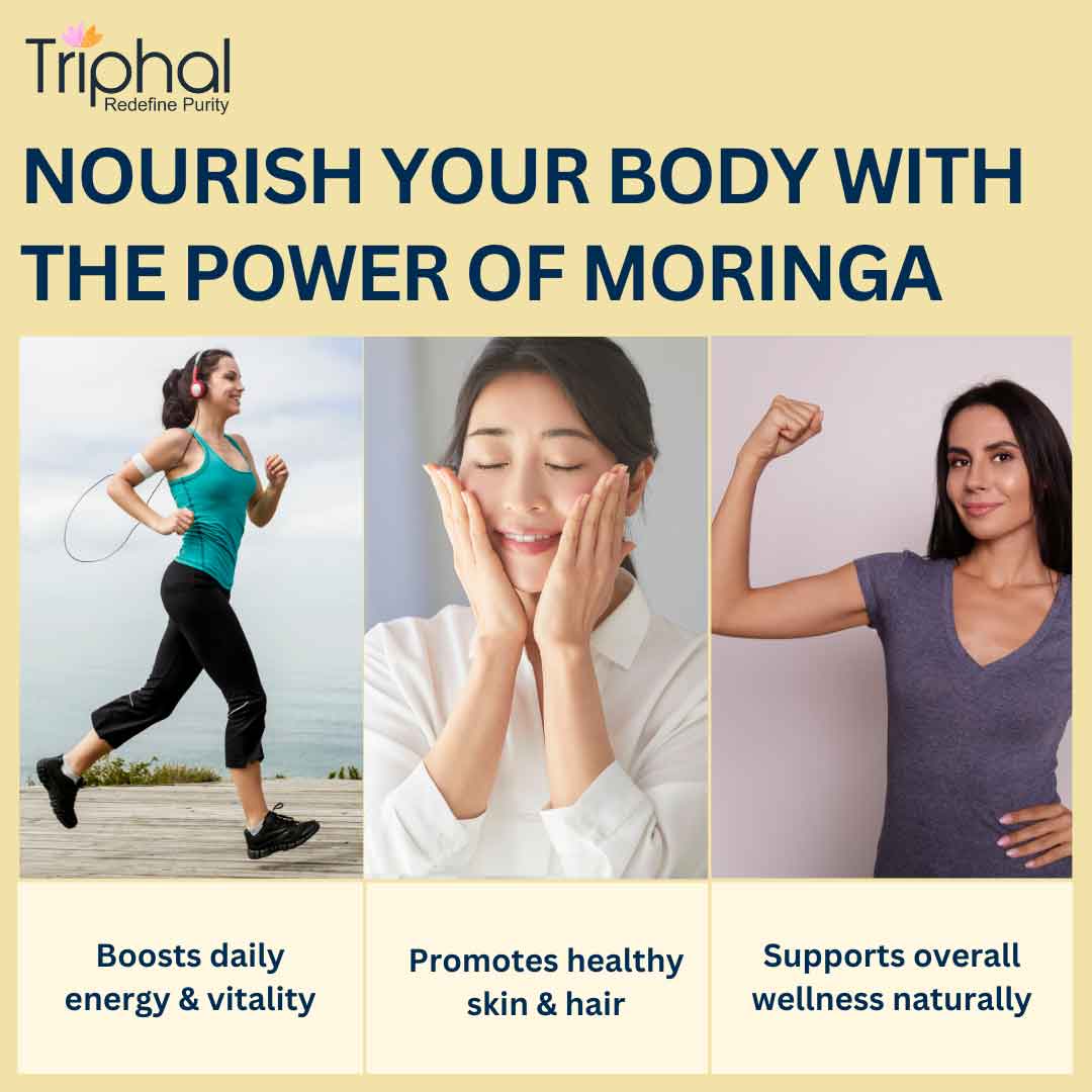 Moringa Leaf Powder - Pure, Organic Sahjan Patta Churna / Drumstick Leaf Powder | Triphal