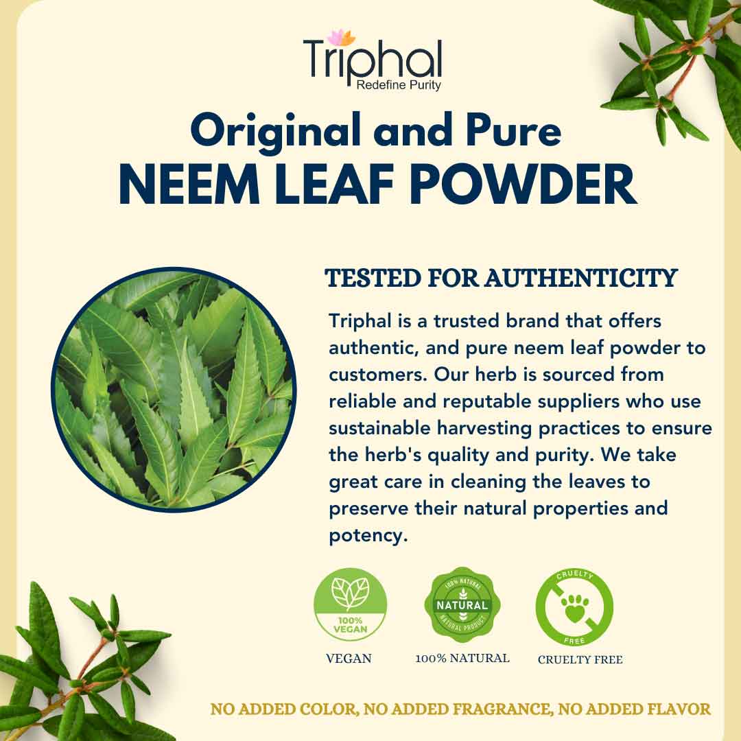 Neem Leaf Powder - Pure and Natural Nim Patta Churna | Triphal
