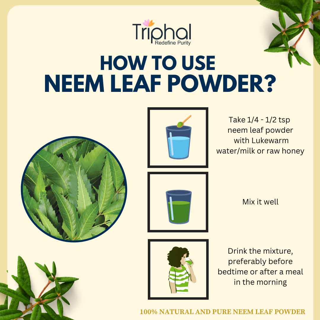 Neem Leaf Powder - Pure and Natural Nim Patta Churna | Triphal