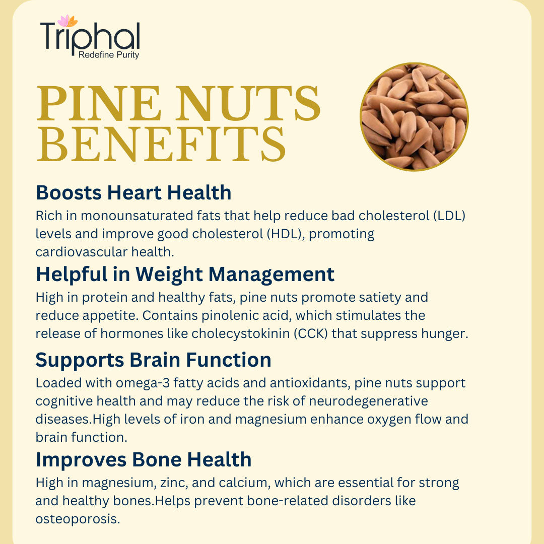 Pine Nuts - Chilgoza | With Shell | Premium Grade | Triphal