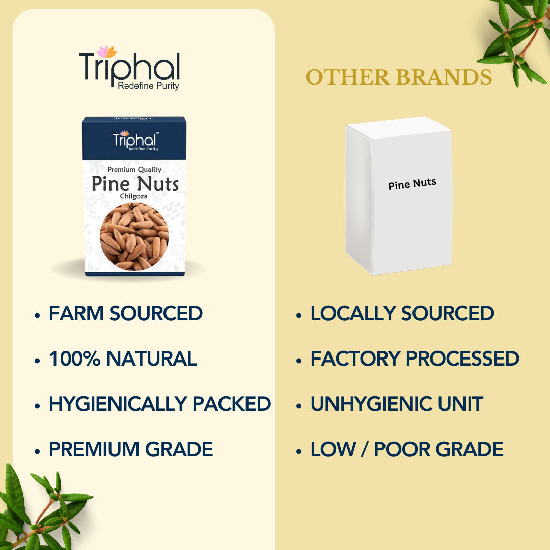 Pine Nuts - Chilgoza | With Shell | Premium Grade | Triphal