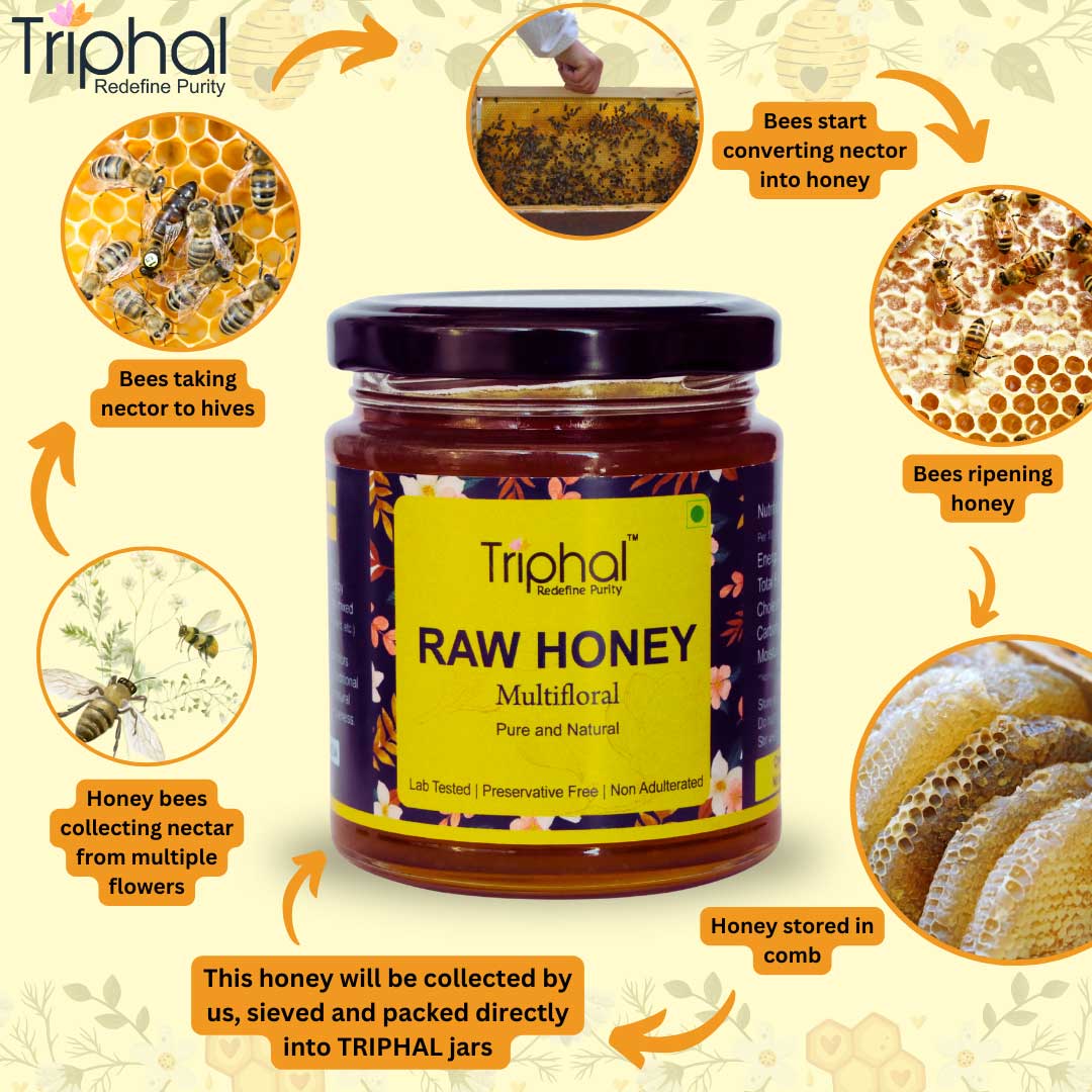 Honey (250g x 2) - Raw, Pure and Unflavored, 100% Natural - Triphal
