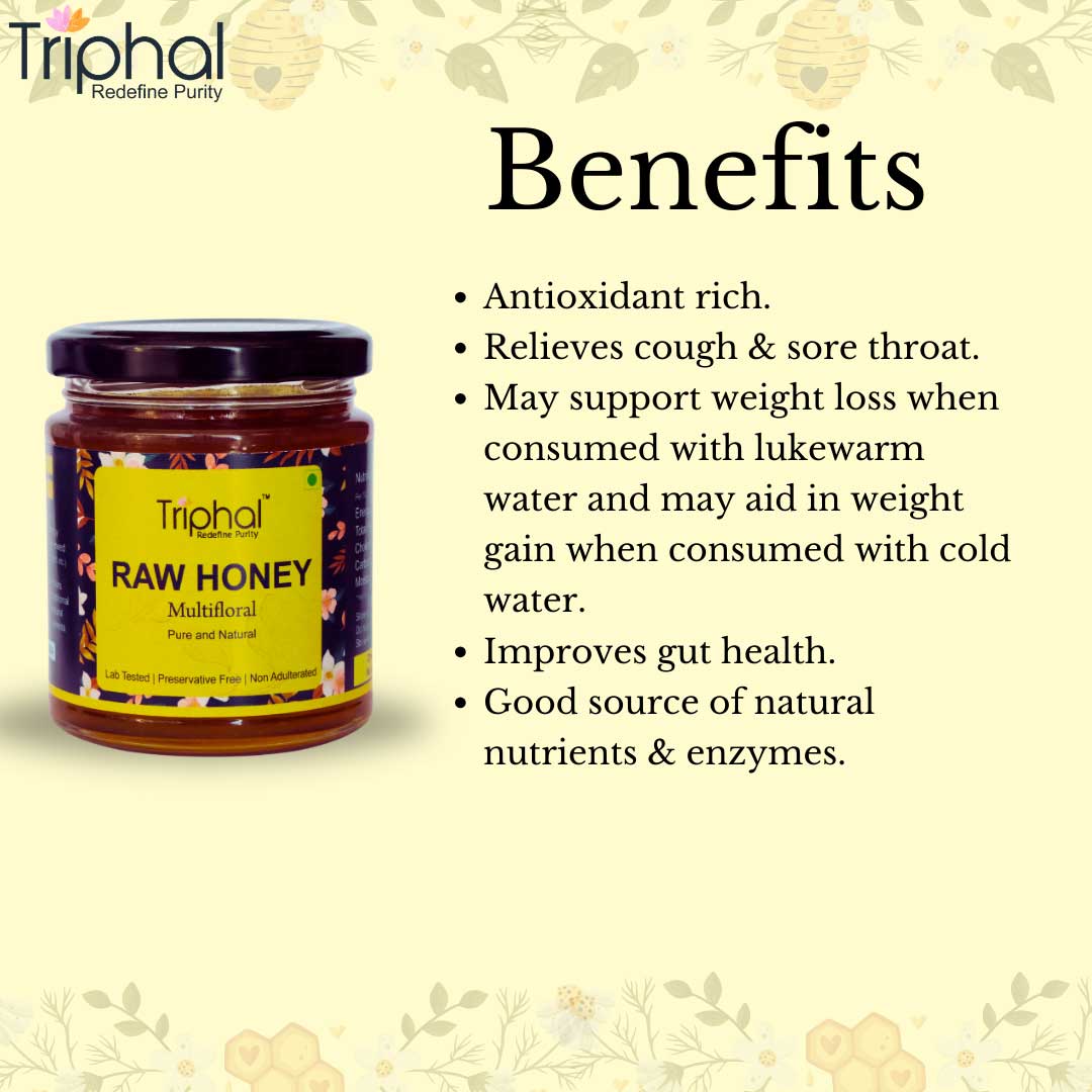 Honey (250g x 2) - Raw, Pure and Unflavored, 100% Natural - Triphal