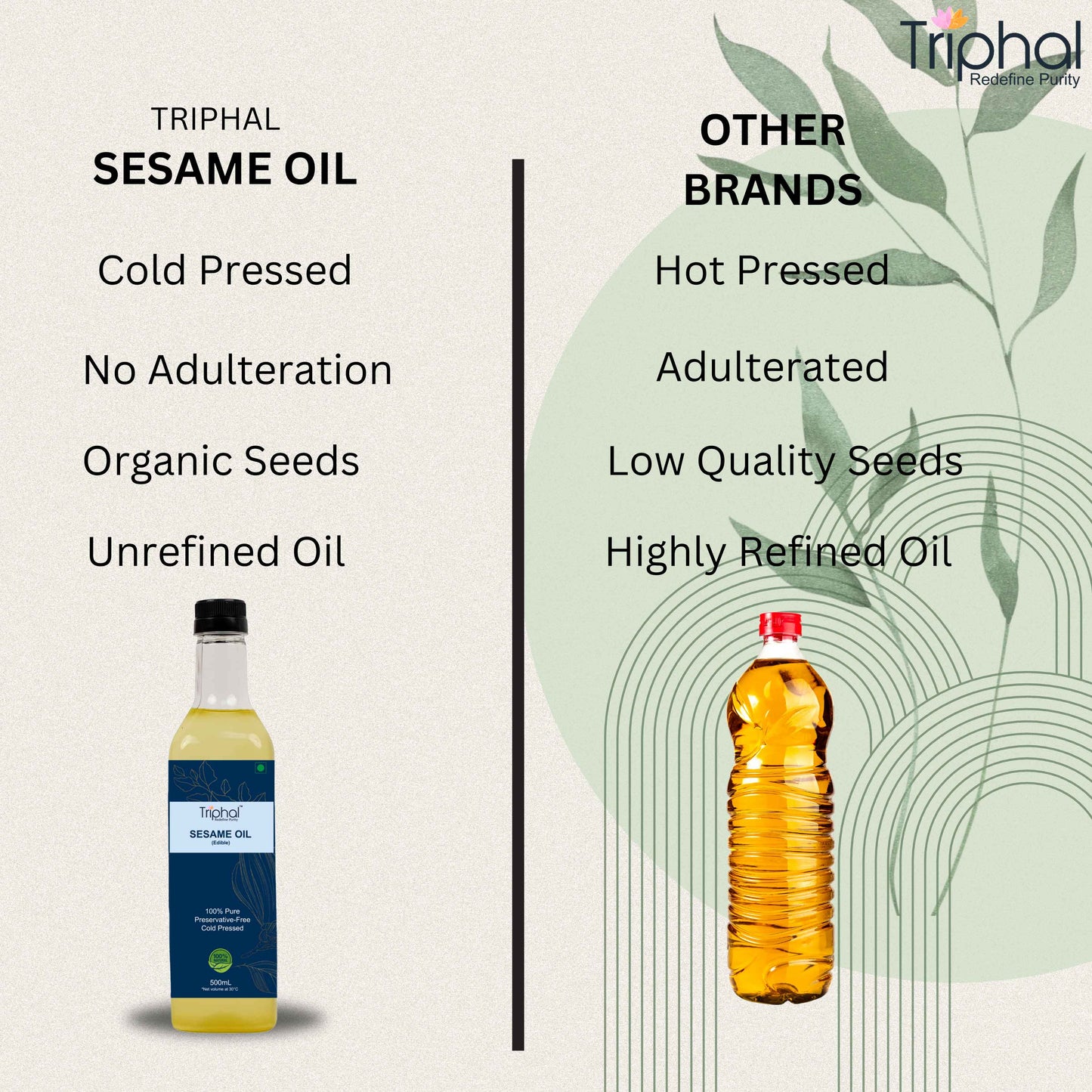 Pure Cold Pressed Sesame Oil | 100% Natural | Edible Til Ka Tel