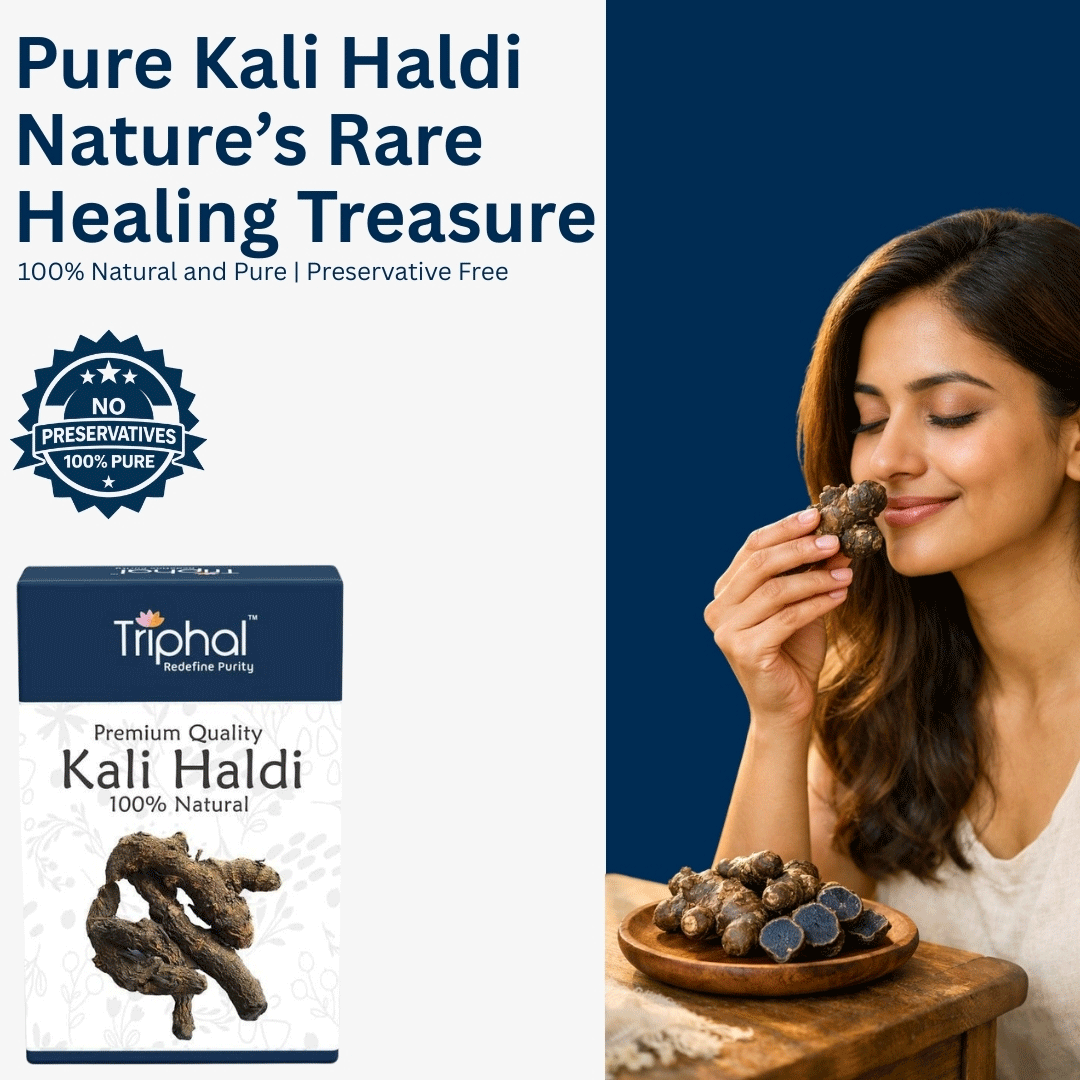 Kali Haldi - Organic Black Turmeric Root for Well-being | Premium Quality | Triphal