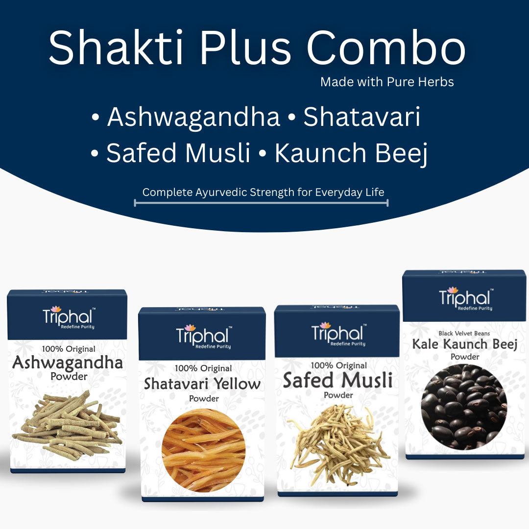Shakti Plus Combo - Ashwagandha, Shatavari, Safed Musli, Kaunch Beej