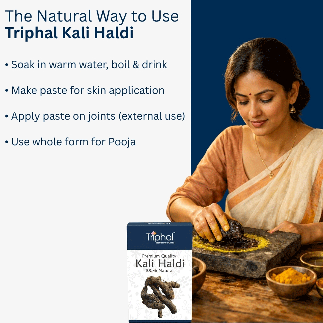 Kali Haldi - Organic Black Turmeric Root for Well-being | Premium Quality | Triphal