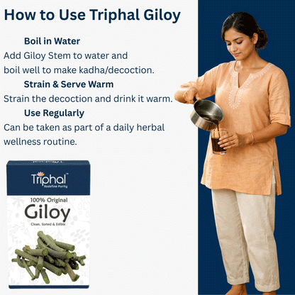 Giloy - Amrita - Guduchi - Gilo | Raw Dried Form | Edible Grade | Triphal
