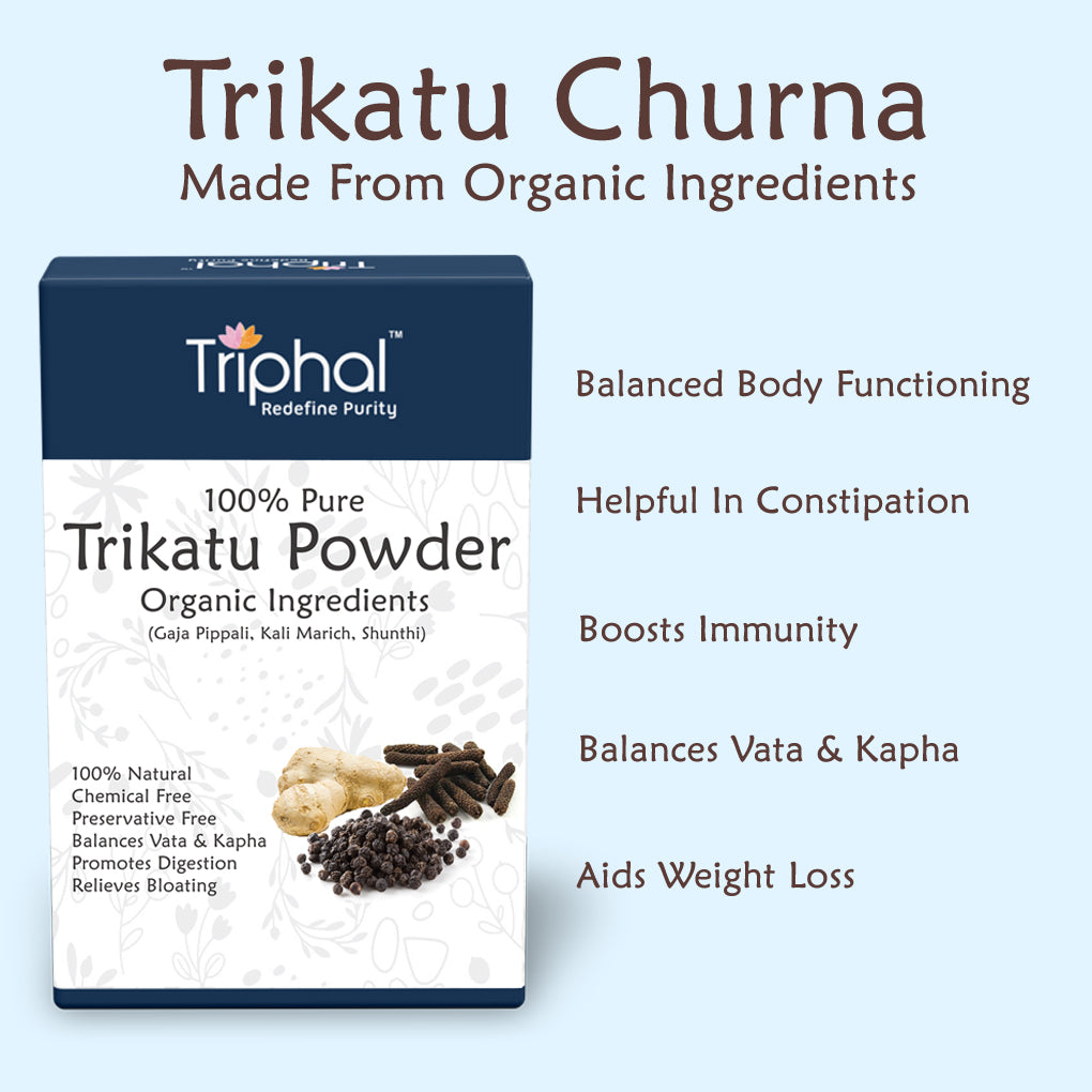 Trikatu Powder - Organic Farm Sourced Ingredients - 100% Natural & Pure | Triphal