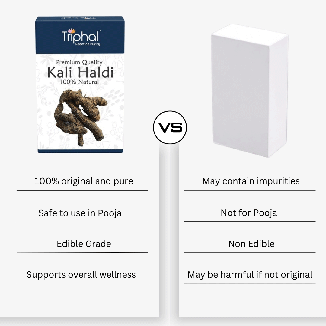 Kali Haldi - Organic Black Turmeric Root for Well-being | Premium Quality | Triphal