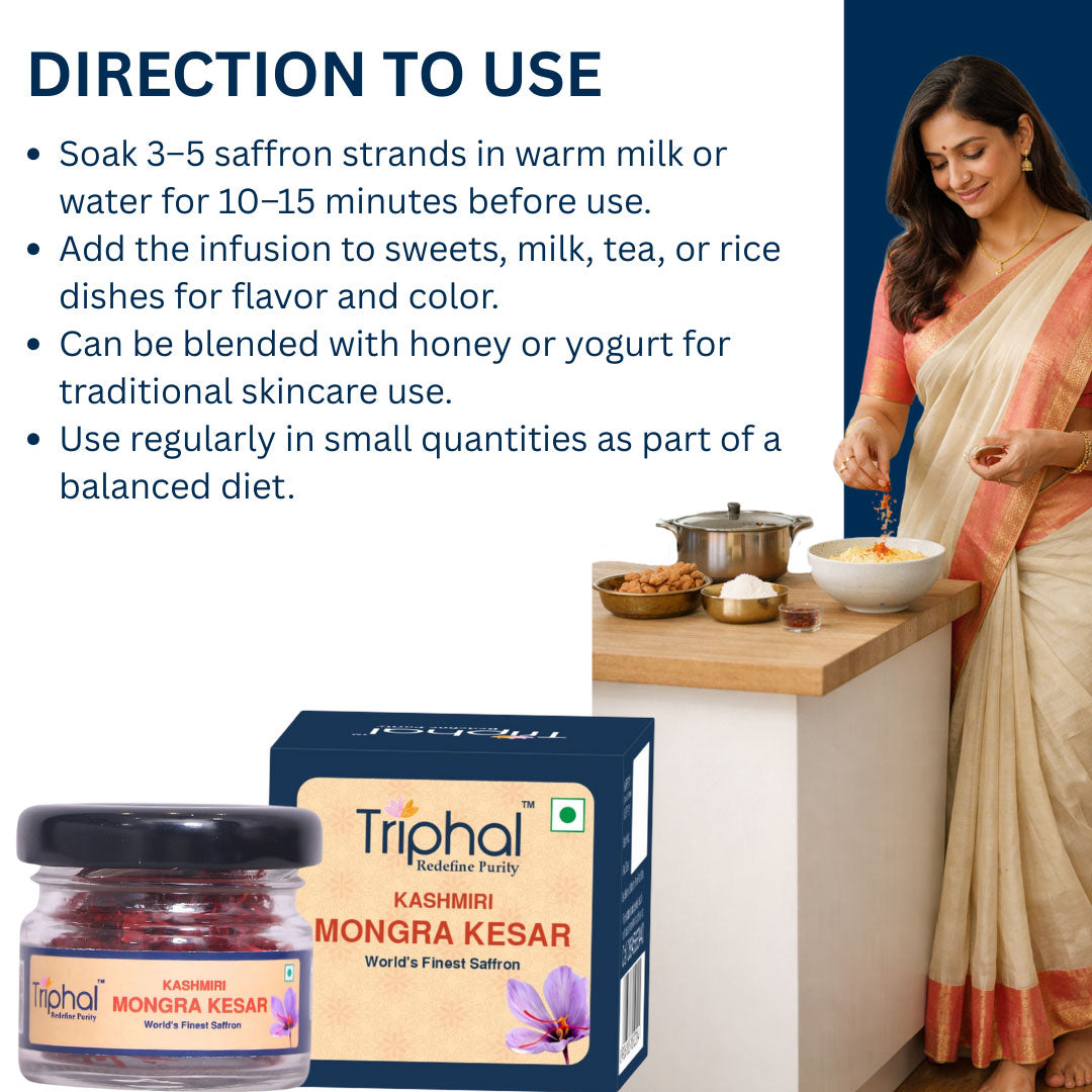 Kesar Kashmiri - Saffron | Original & Pure | Premium Grade | Triphal