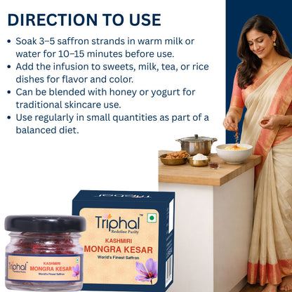 Kesar Kashmiri - Saffron | Original & Pure | Premium Grade | Triphal