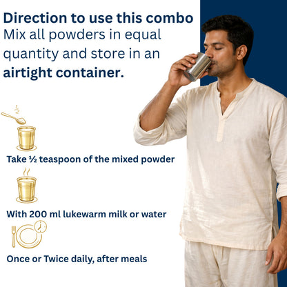 Shakti Plus Combo - Ashwagandha, Shatavari, Safed Musli, Kaunch Beej