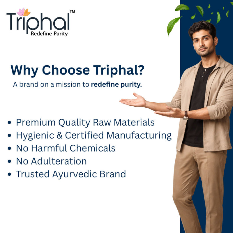 Triphala Powder - Contains Organic Haritaki, Bibhitaki and Amalaki - Natural and Pure - Triphal