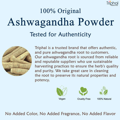 Organic Ashwaganda Powder by Triphal. Also known as asvaganda churn