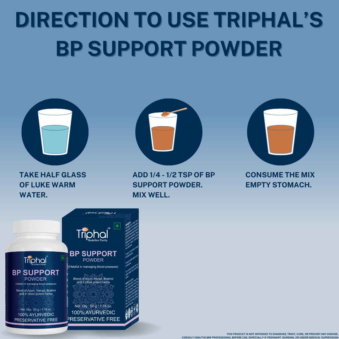 Buy BP Support Powder by Triphal Online - Blend of 7 Pure Herbs