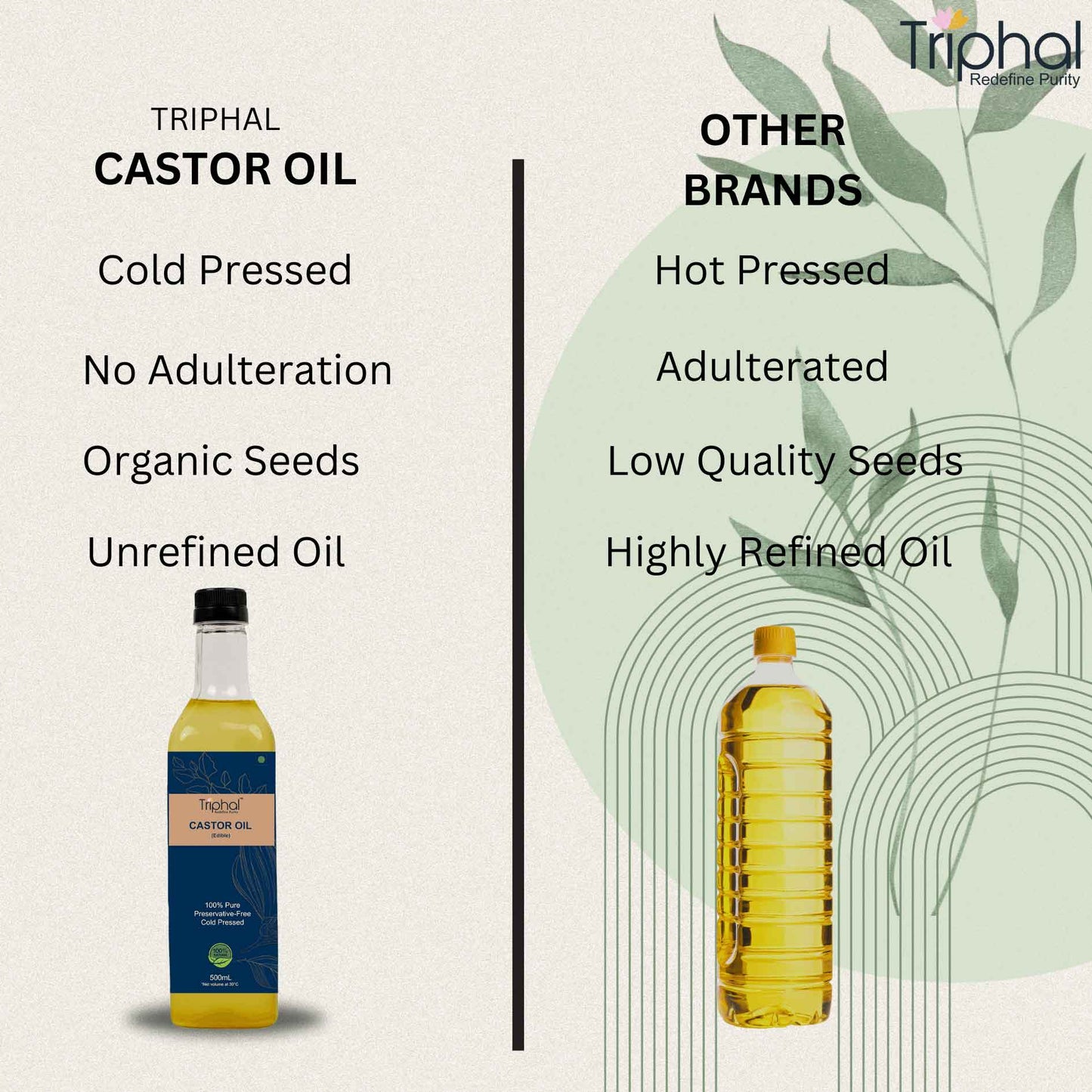 Pure Cold Pressed Castor Oil | 100% Natural | Edible Arandi Ka Tel