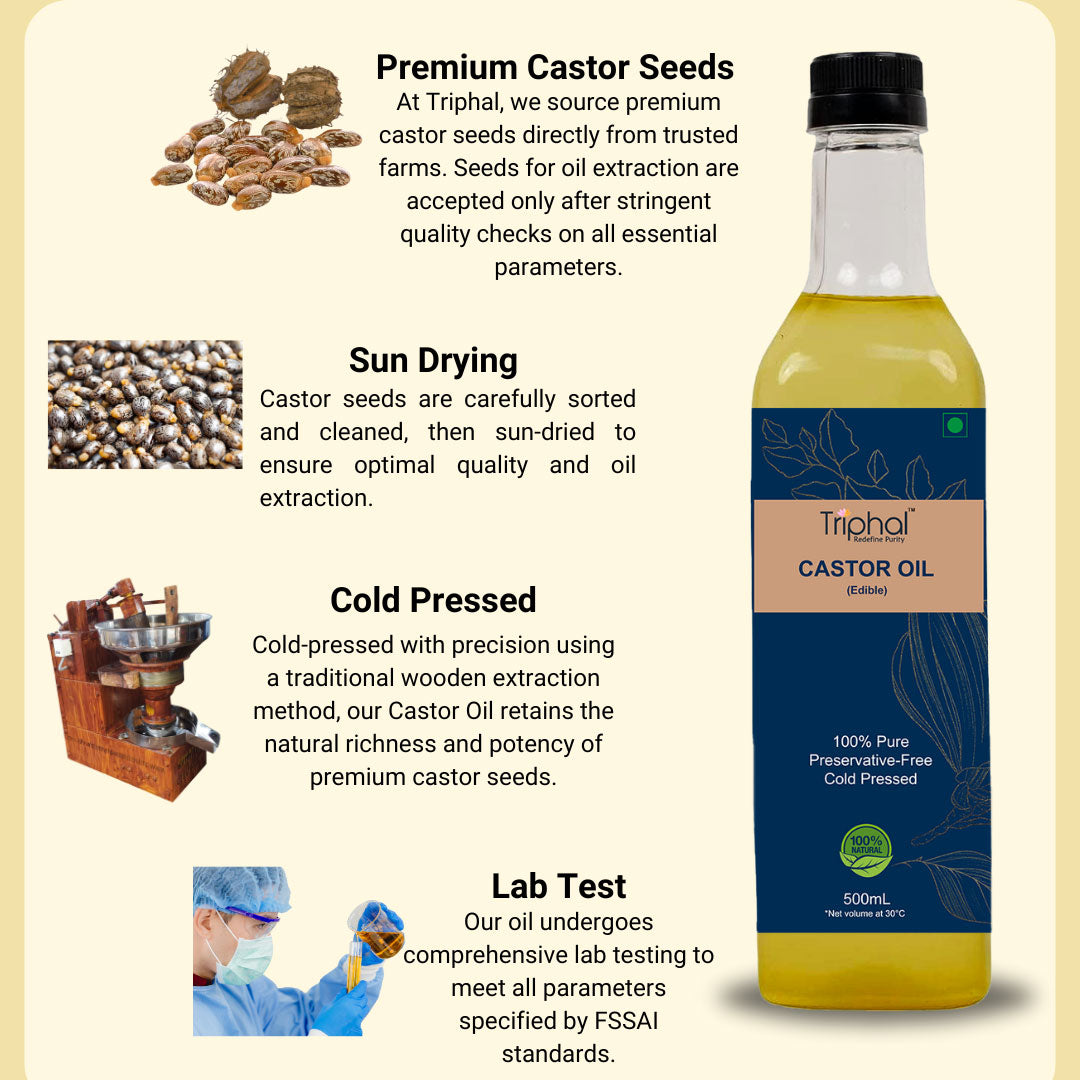 Pure Cold Pressed Castor Oil | 100% Natural | Edible Arandi Ka Tel