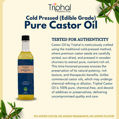 Pure Cold Pressed Castor Oil | 100% Natural | Edible Arandi Ka Tel