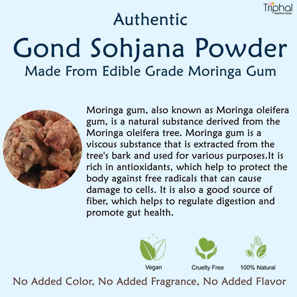 Gond Sohjana Powder by Triphal - pure and natural moringa gum powder