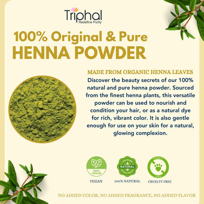 Henna Powder for Hair Color and Body Art - Natural and Pure - Chemical Free