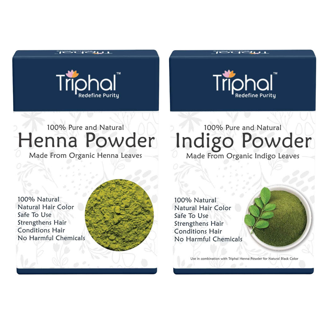 Ayurvedic Hair Color Kit - Henna and Indigo Powder