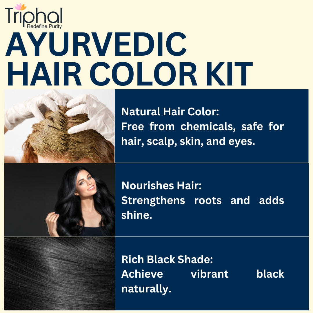 Ayurvedic Hair Color Kit - Henna and Indigo Powder