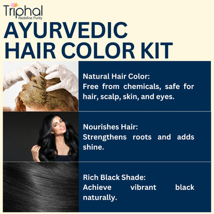 Ayurvedic Hair Color Kit - Henna and Indigo Powder