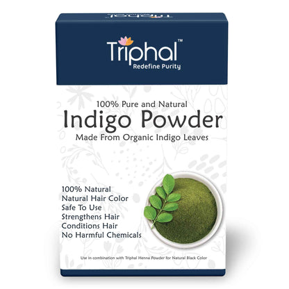 Indigo Powder for Natural Hair Coloring - Chemical-Free and Plant-Based Solution - Triphal