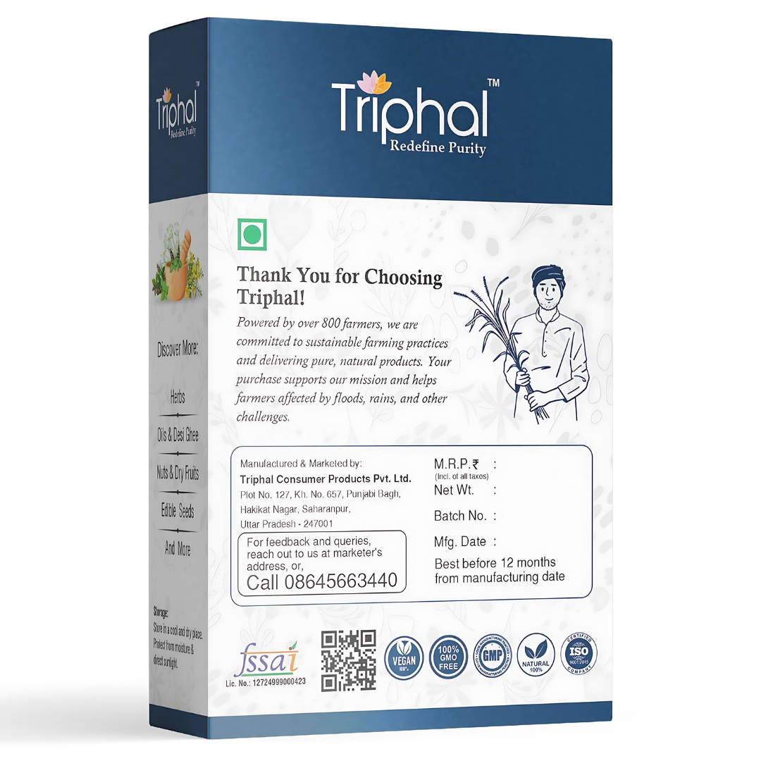 Indigo Powder for Natural Hair Coloring - Chemical-Free and Plant-Based Solution - Triphal