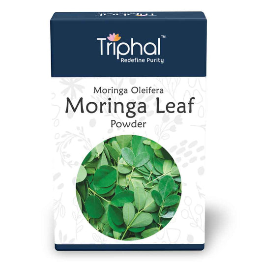 Moringa Leaf Powder - Pure, Organic Sahjan Patta Churna / Drumstick Leaf Powder | Triphal