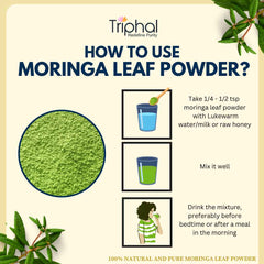 Moringa Leaf Powder - Pure, Organic Sahjan Patta Churna / Drumstick Leaf Powder | Triphal