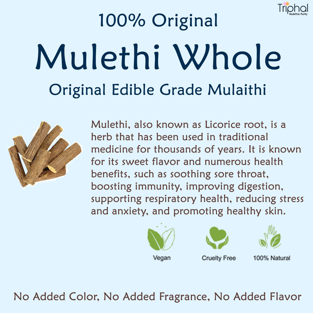 Mulethi, also known as licorice, is a herb that has been used in Ayurveda and Unani for sore throat, respiratory problems and many more