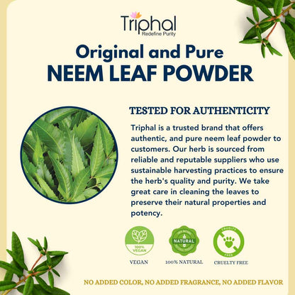 Neem Leaf Powder - Pure and Natural Nim Patta Churna | Triphal