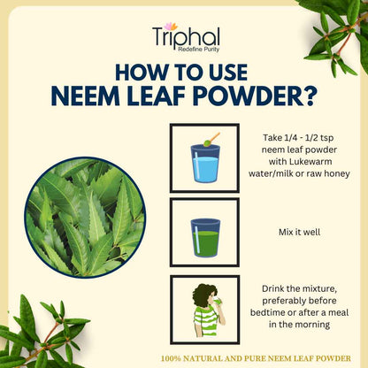 Neem Leaf Powder - Pure and Natural Nim Patta Churna | Triphal