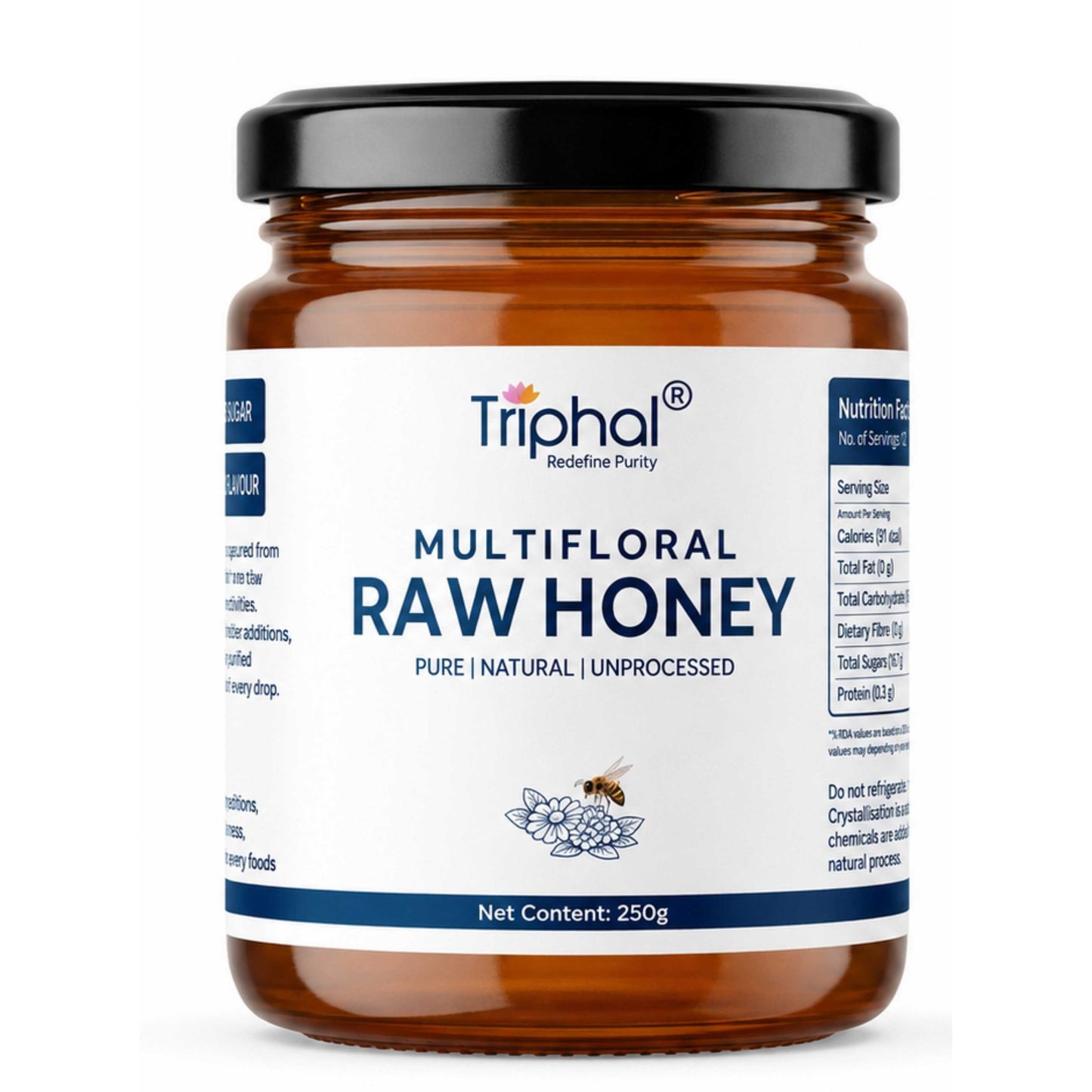 Honey - Raw, Pure and Unflavored, 100% Natural - Triphal