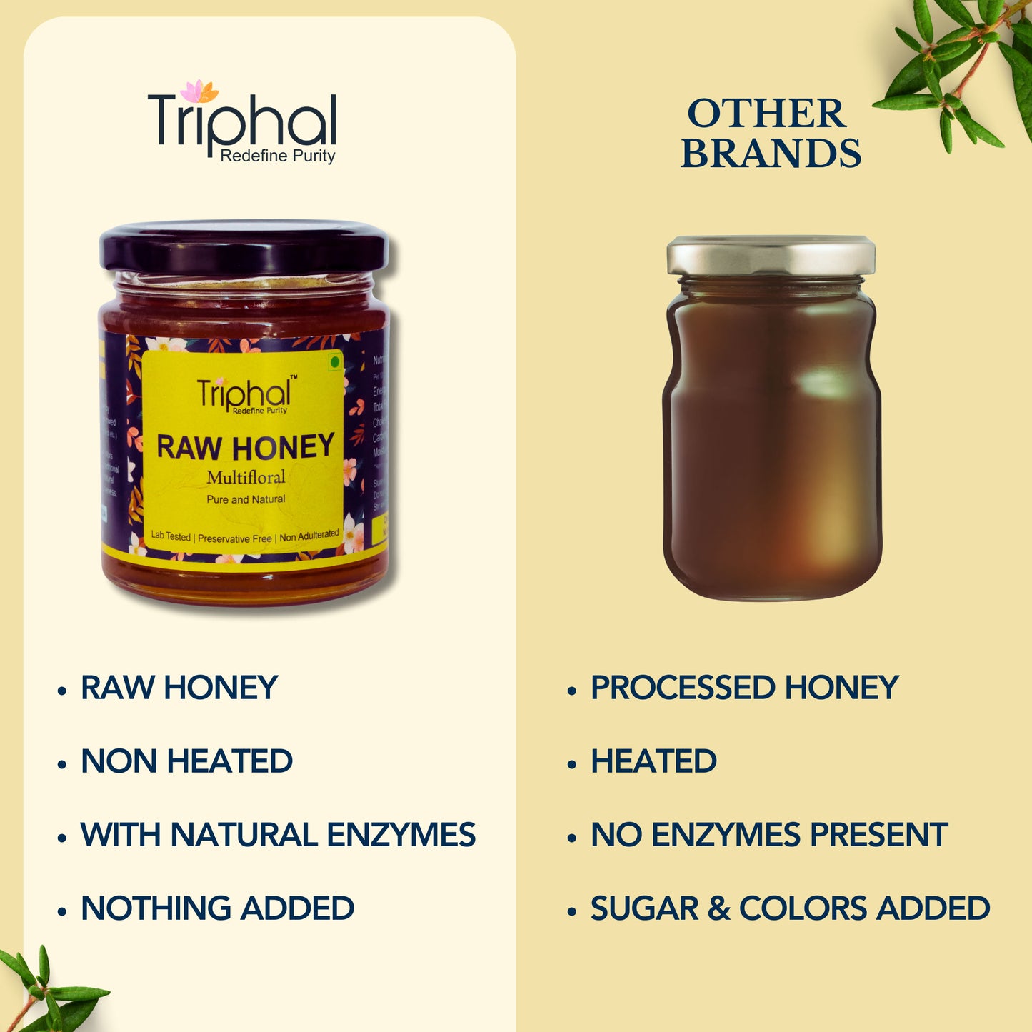 Honey - Raw, Pure and Unflavored, 100% Natural - Triphal