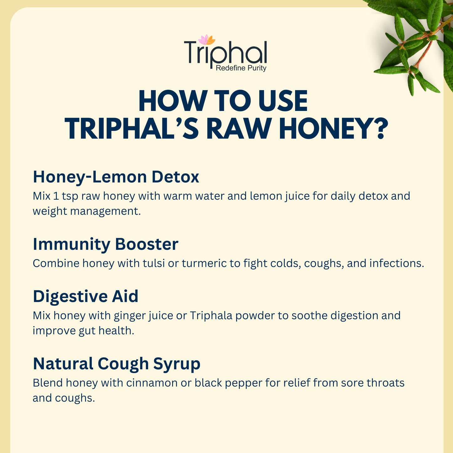 Honey - Raw, Pure and Unflavored, 100% Natural - Triphal