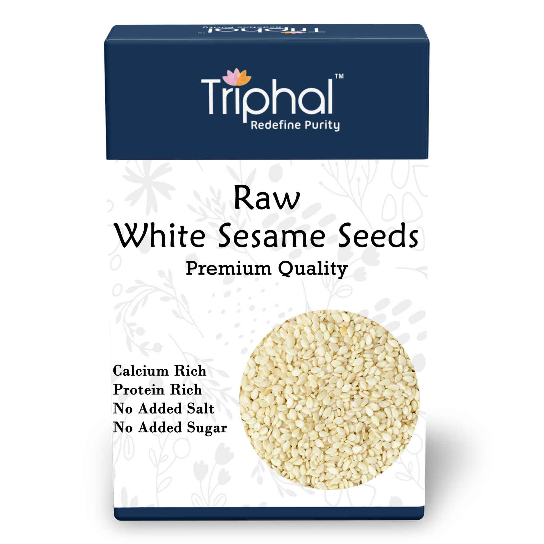 Raw white sesame seeds or safed til