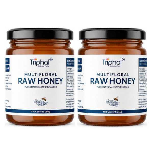 Honey (250g x 2) - Raw, Pure and Unflavored, 100% Natural - Triphal