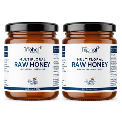 Honey (250g x 2) - Raw, Pure and Unflavored, 100% Natural - Triphal