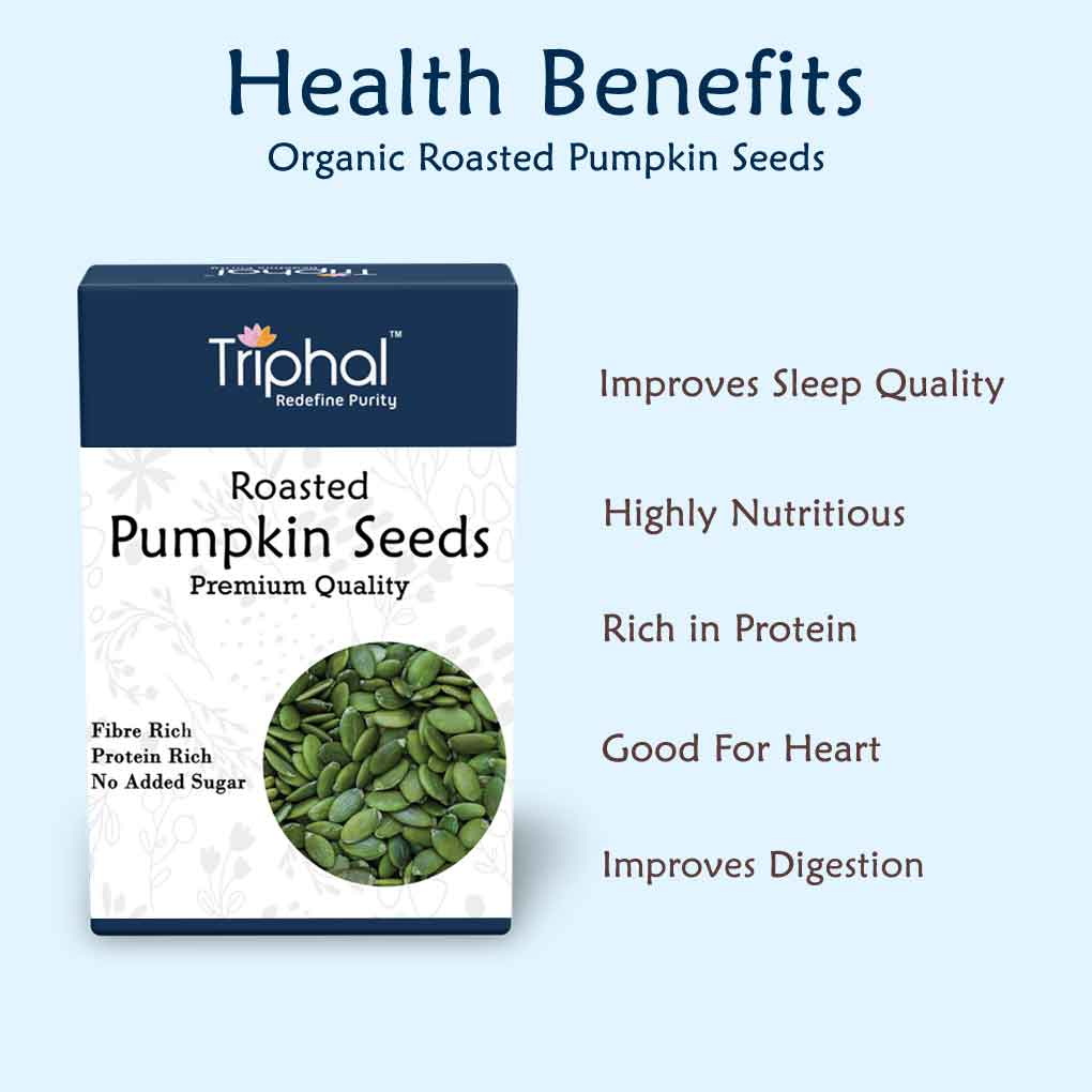 Get a Boost of Nutrients with Triphal's Roasted Pumpkin Seeds - Perfect for a breakfast