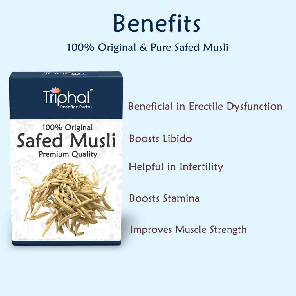 Health benefits of safed musli by Triphal brand